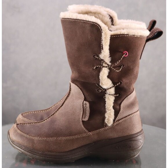 Columbia Delancey Women's Water Resistant Winter Boots Size 6 Faux Fur Suede - Picture 2 of 13